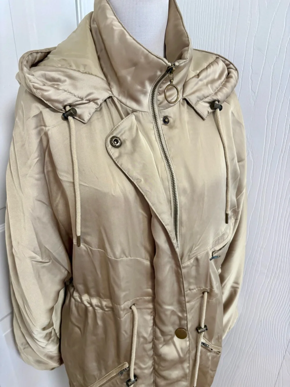 Urban Outfitters Mirabelle Satin Parka